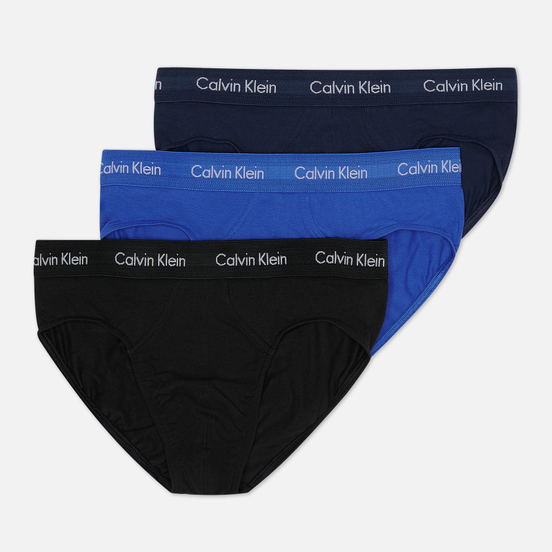 Комплект мужских трусов Calvin Klein Underwear 3-Pack Hip Brief Blue/Navy/Black