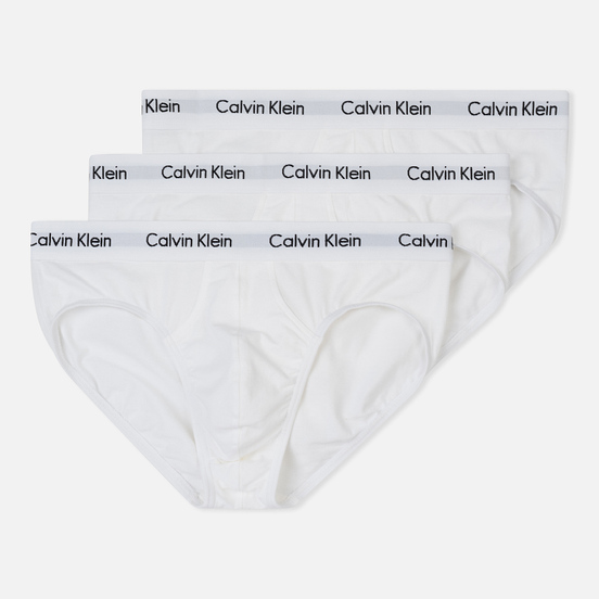 Комплект мужских трусов Calvin Klein Underwear 3-Pack Hip Brief White/White
