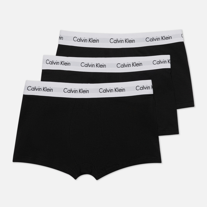 Комплект мужских трусов Calvin Klein Underwear, цвет чёрный, размер S U2664G-001 3-Pack Low Rise Trunk - фото 1