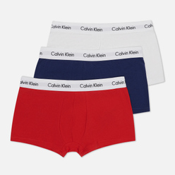Комплект мужских трусов Calvin Klein Underwear 3-Pack Low Rise Trunk Blue/Red/White