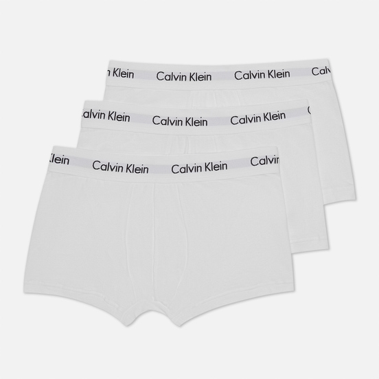 Комплект мужских трусов Calvin Klein Underwear 3-Pack Low Rise Trunk White/White