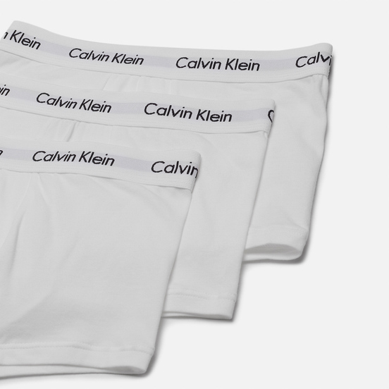 Комплект мужских трусов Calvin Klein Underwear 3-Pack Low Rise Trunk White/White