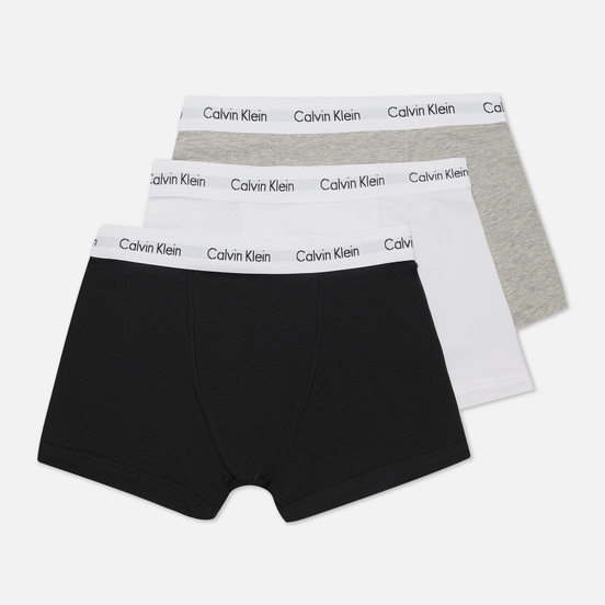 Комплект мужских трусов Calvin Klein Underwear 3-Pack Trunk Brief Black/Grey/White