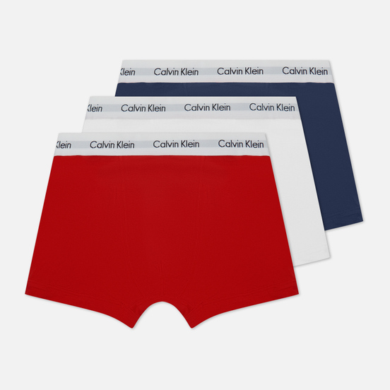 Комплект мужских трусов Calvin Klein Underwear 3-Pack Trunk Brief Blue/Red/White