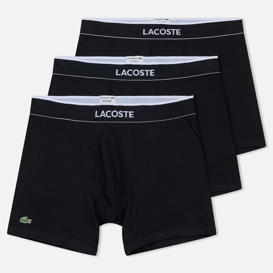Комплект мужских трусов Lacoste Underwear 3-Pack Boxer Brief Black