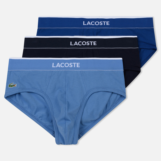 Комплект мужских трусов Lacoste Underwear 3-Pack Briefs Navy/Blue Yonder/Limoges