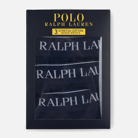 Комплект мужских трусов Polo Ralph Lauren Boxer Brief 3-Pack Cruise Navy