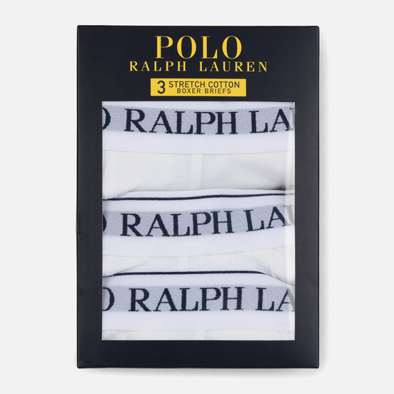 Комплект мужских трусов Polo Ralph Lauren Boxer Brief 3-Pack White
