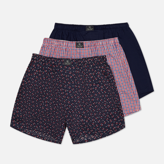 Комплект мужских трусов Polo Ralph Lauren Classic Boxer 3-Pack Live Preserver Print/Fulton Plaid/Cruise Navy
