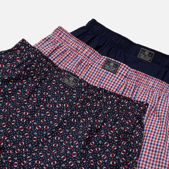 Комплект мужских трусов Polo Ralph Lauren Classic Boxer 3-Pack Live Preserver Print/Fulton Plaid/Cruise Navy