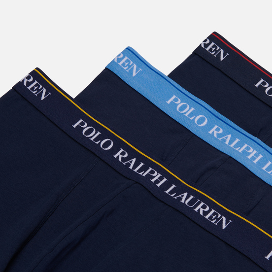 Комплект мужских трусов Polo Ralph Lauren Classic Trunk 3-Pack Navy/Yellow/Navy/Red/Navy/Blue