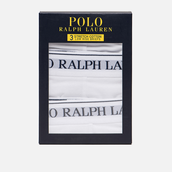 Комплект мужских трусов Polo Ralph Lauren Low Rise 3-Pack White