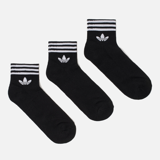 Комплект носков adidas Originals 3-Pack Trefoil Ankle Black/White