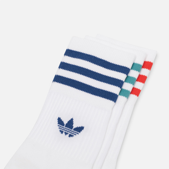Комплект носков adidas Originals 3-Pack Mid Solid Crew White/White/White