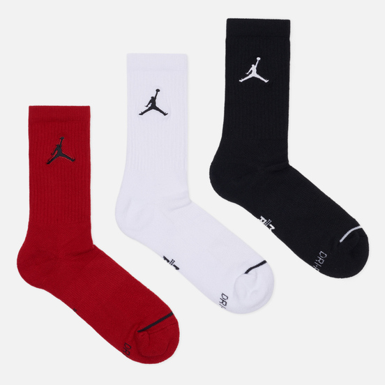 Комплект носков Jordan Jumpman Everyday Max Crew 3-Pack Black/White/Gym Red