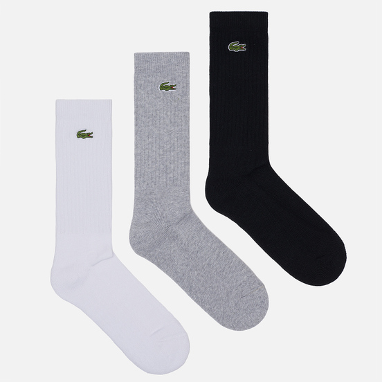 Комплект носков Lacoste 3-Pack Sport High Grey Chine/White/Black