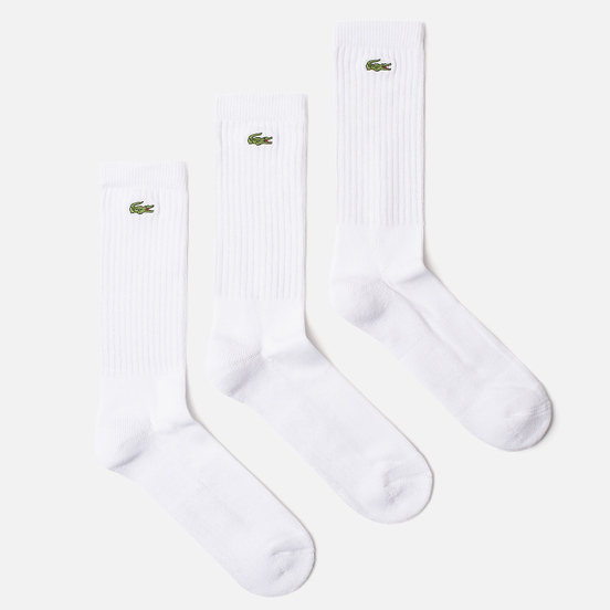 Комплект носков Lacoste 3-Pack Sport High White/White/White