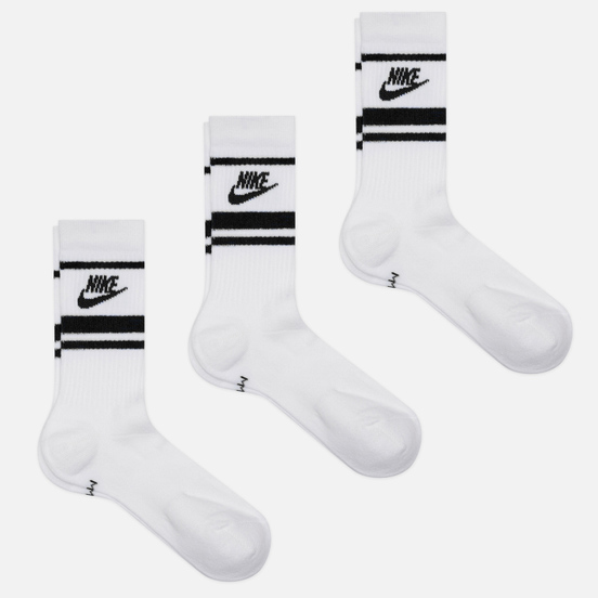 Комплект носков Nike 3-Pack Essential Stripe White/Black/Black