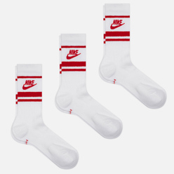 Комплект носков Nike 3-Pack Essential Stripe White/University Red/University Red