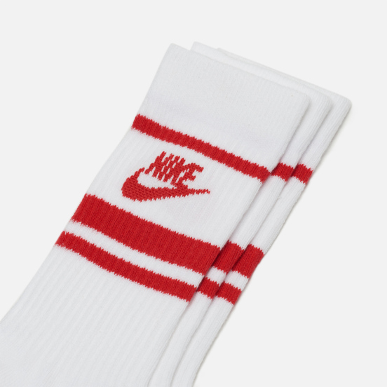 Комплект носков Nike 3-Pack Essential Stripe White/University Red/University Red