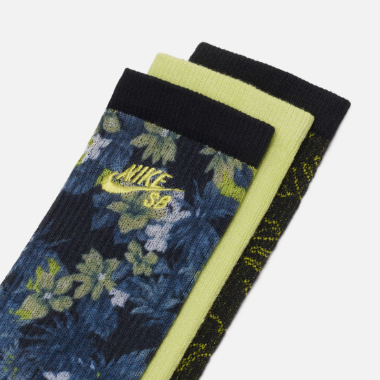 Комплект носков Nike SB 3-Pack Everyday Max Lightweight Crew Black/Black/Yellow