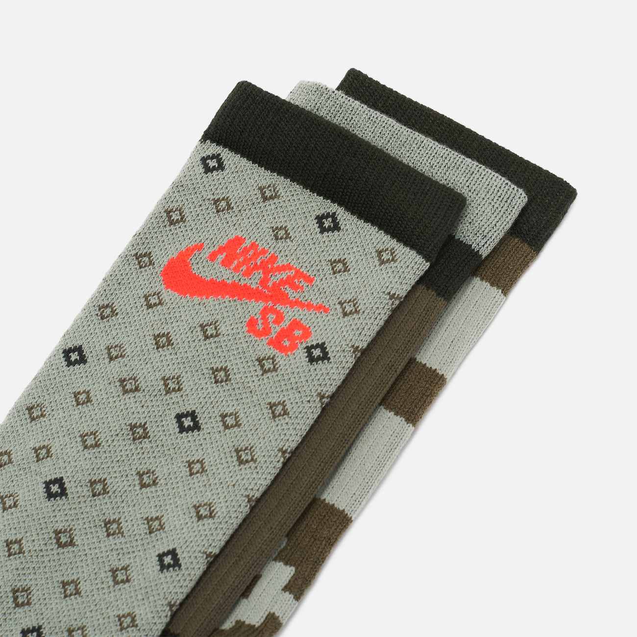 Комплект носков Nike SB 3-Pack Everyday Max Lightweight Crew Olive Multi-Color