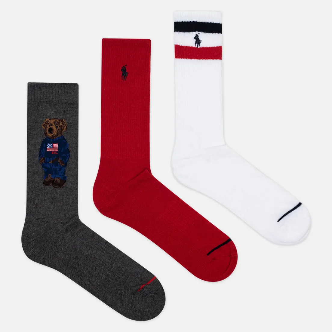 Polo Ralph Lauren Комплект носков 3-Pack Sport Bear Crew