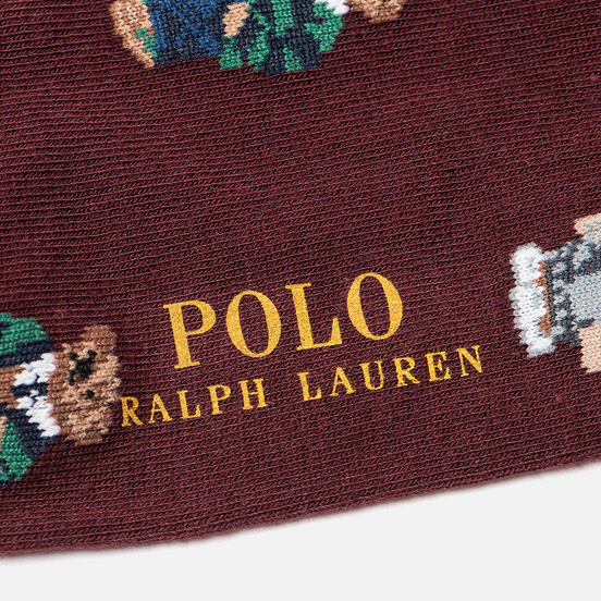 Комплект носков Polo Ralph Lauren Bear Quad And Polo Poly Crew 2-Pack Classic Wine/Cruise Navy/Foster Grey