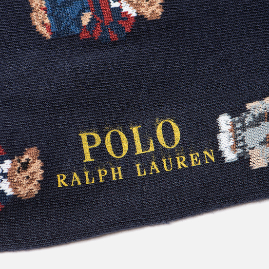 Комплект носков Polo Ralph Lauren Bear Quad And Polo Poly Crew 2-Pack Cruise Navy/Foster Grey/Navy