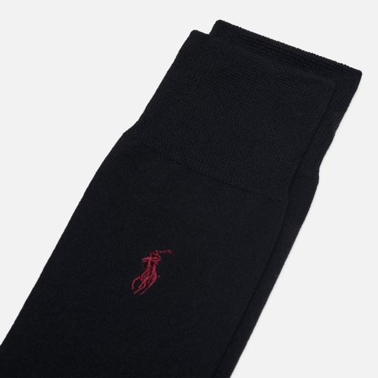 Комплект носков Polo Ralph Lauren Mercerized Cotton Sized Flat Crew 2-Pack New Black