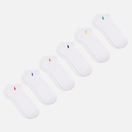  Комплект носков Polo Ralph Lauren Multicoloured Polo Pony Sports 6-Pack, цвет белый, размер 40-46 EU