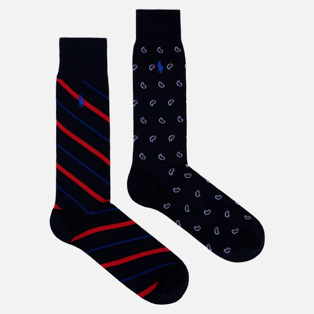 Polo Ralph Lauren Комплект носков Paisley & Striped Cotton Crew 2-Pack