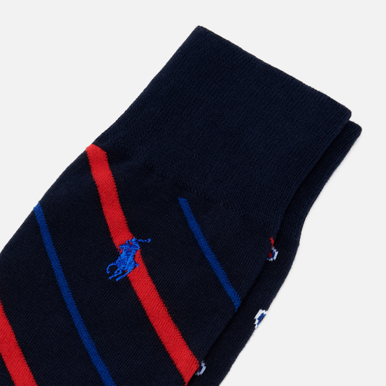 Комплект носков Polo Ralph Lauren Paisley & Striped Cotton Crew 2-Pack Cruise Navy/Red