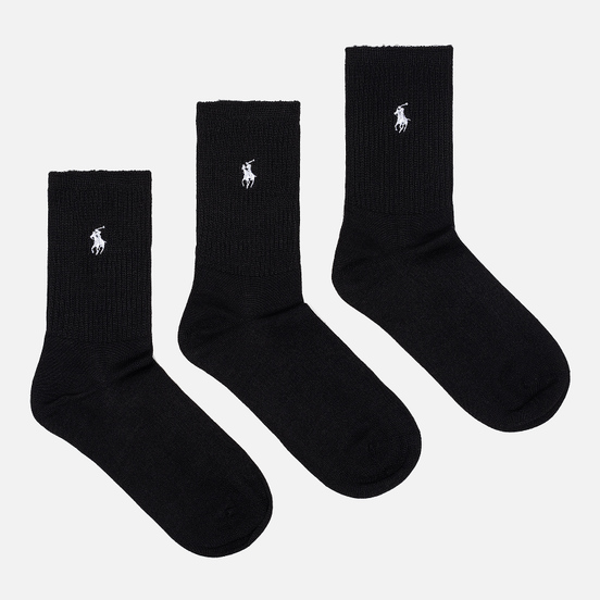 Комплект носков Polo Ralph Lauren Supersoft Crew 3-Pack Black