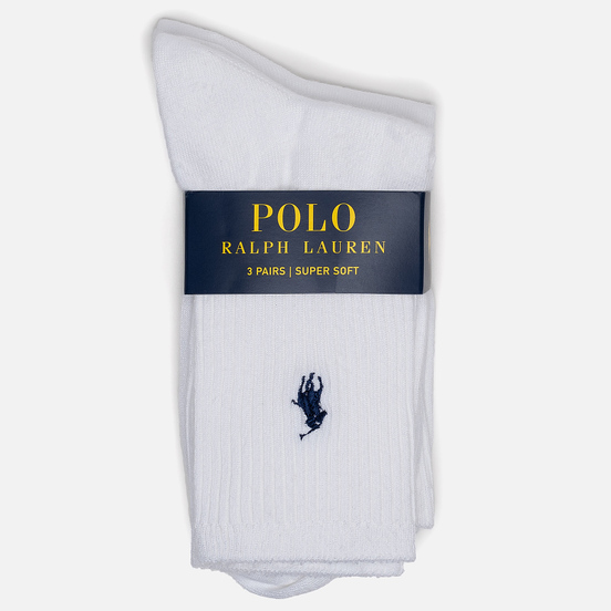 Комплект носков Polo Ralph Lauren Supersoft Crew 3-Pack White