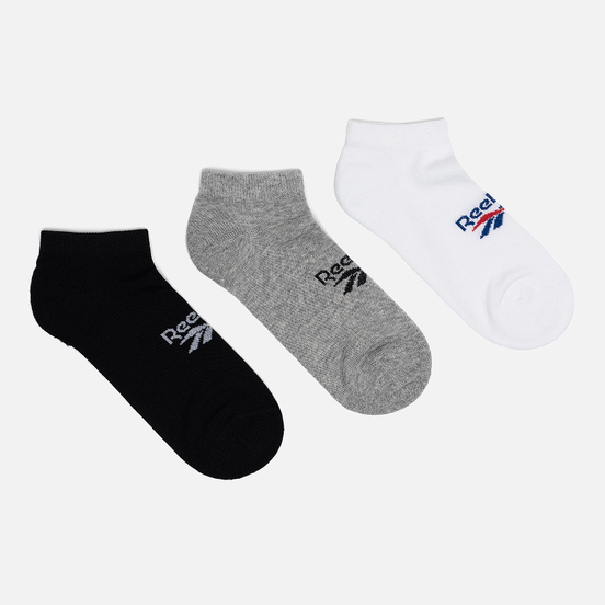 Комплект носков Reebok 3-Pack Classic Foundation Low Cut Black/Medium Grey Heather/White