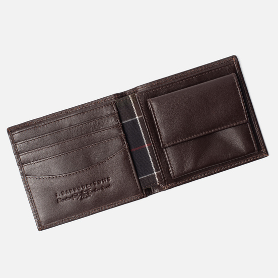Кошелек Barbour Kirkham Leather Billfold Coin Dark Brown