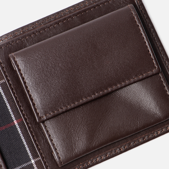 Кошелек Barbour Kirkham Leather Billfold Coin Dark Brown