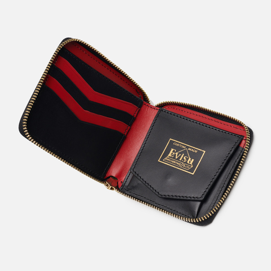 Кошелек Evisu Daruma Skull Leather Black