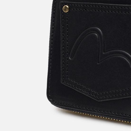 Кошелек Evisu Daruma Skull Leather Black