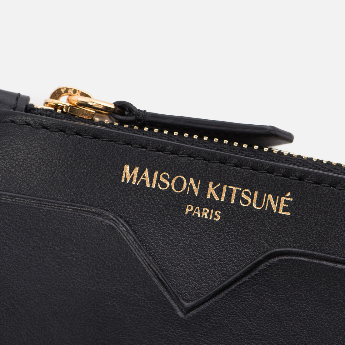 Maison Kitsune Кошелек Tricolor Zipped Coin Leather