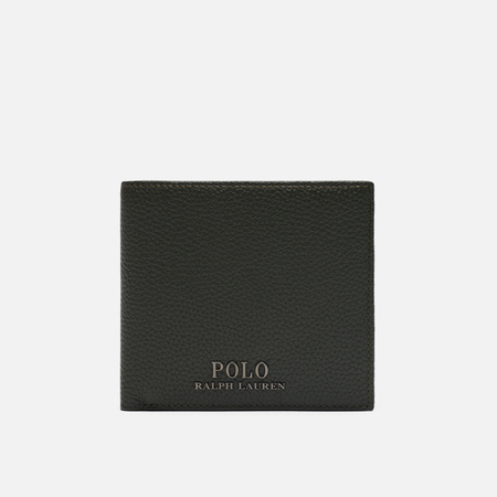 Кошелек Polo Ralph Lauren Logo PRL Pebbel Leather Bill Coin, цвет оливковый