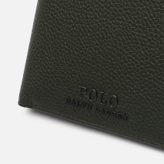 Кошелек Polo Ralph Lauren Logo PRL Pebbel Leather Bill Coin Olive