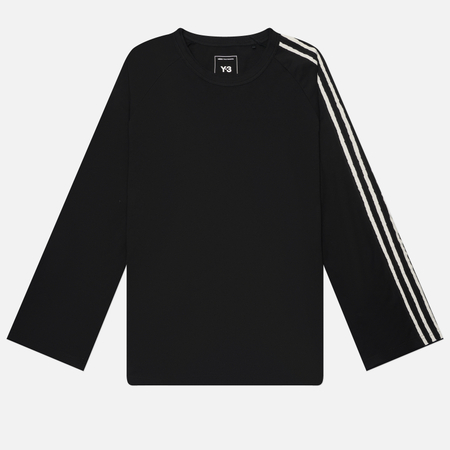 Мужской лонгслив Y-3 Raw Edge 3-Stripes, цвет чёрный, размер L