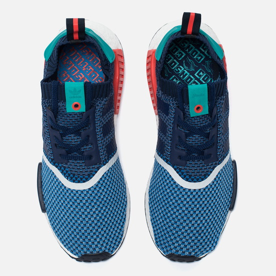 Мужские кроссовки adidas Consortium x Packer NMD R1 Primeknit Light Blue/Indigo