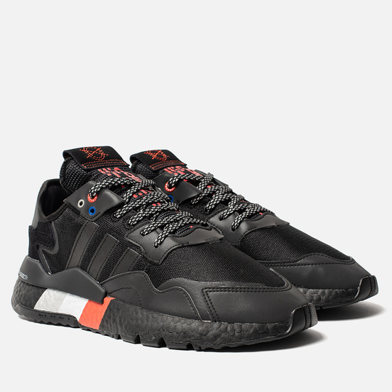 adidas nite jogger black & metallic silver