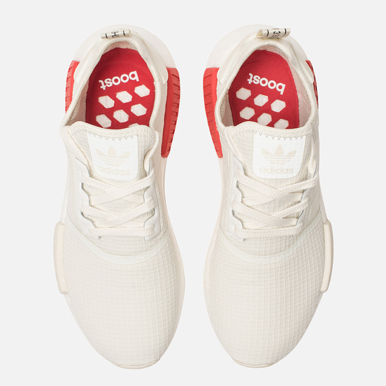 Кроссовки adidas Originals NMD R1 Off White/Off White/Lush Red