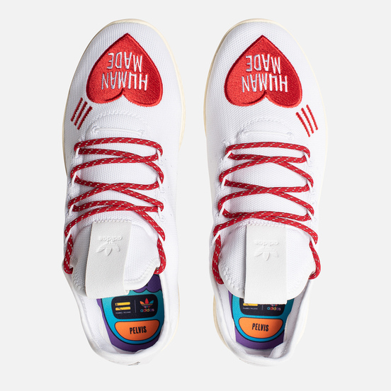 Мужские кроссовки adidas Originals x Pharrell Williams x Human Made Tennis HU White/Scarlet/Cream White