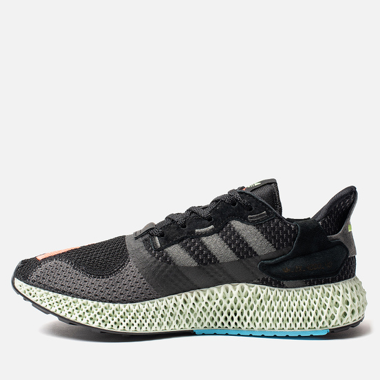 Мужские кроссовки adidas Originals ZX 4000 4D I Want I Can Core Black/Hi-Res Yellow/Bright Cyan