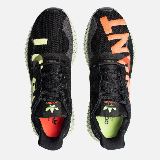 Мужские кроссовки adidas Originals ZX 4000 4D I Want I Can Core Black/Hi-Res Yellow/Bright Cyan